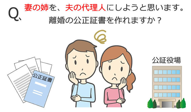 離婚の公正証書、妻の姉が夫の代理人?