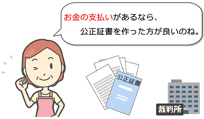 お金の支払いがあれば、公正証書！