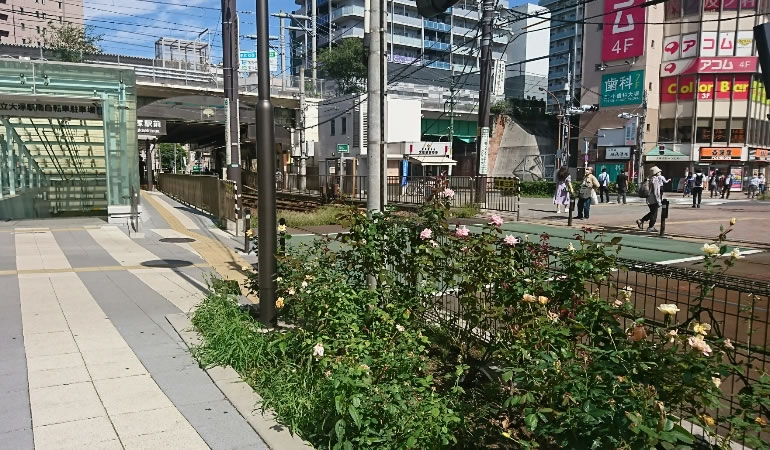 都電前の踏切り