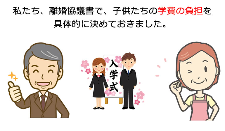 学費の負担を決めておく。